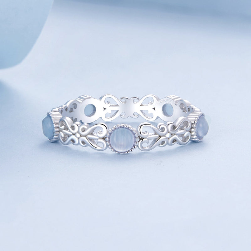 Bids.com S925 Sterling Silver 4mm Plated Platinum Ring for Women Size 6.0 Rings Lavender 6,7,8