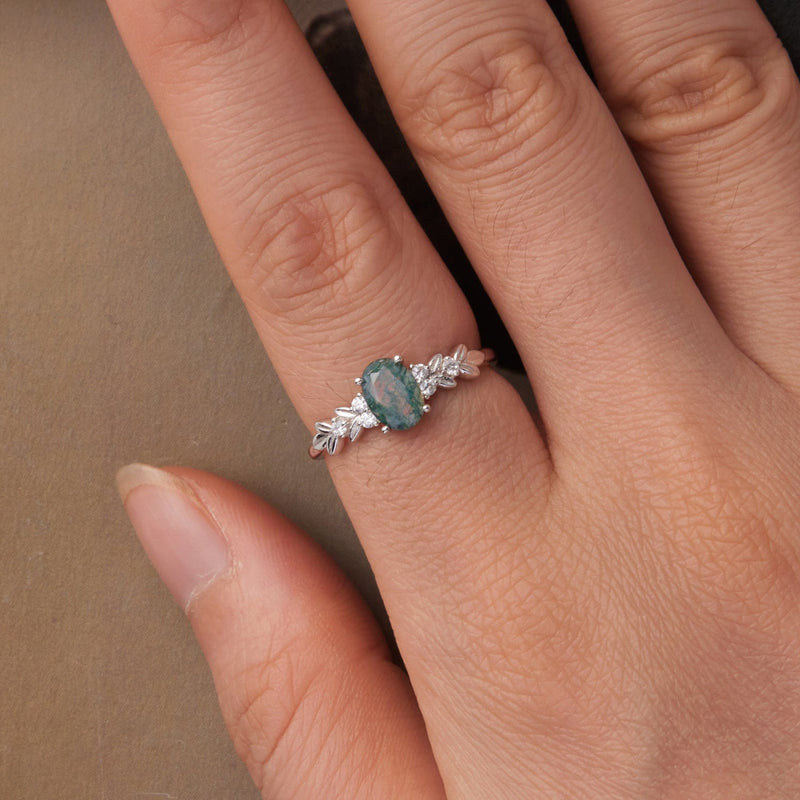 Bids.com 925 Sterling Silver Agate and CZ Pendant Ring Size 6 for Women Rings Rosy Brown 6,7,8
