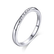 Bids.com 925 Sterling Silver Pavé Set CZ Platinum Plated Ring Size 6 for Women Rings White Smoke 6,7,8
