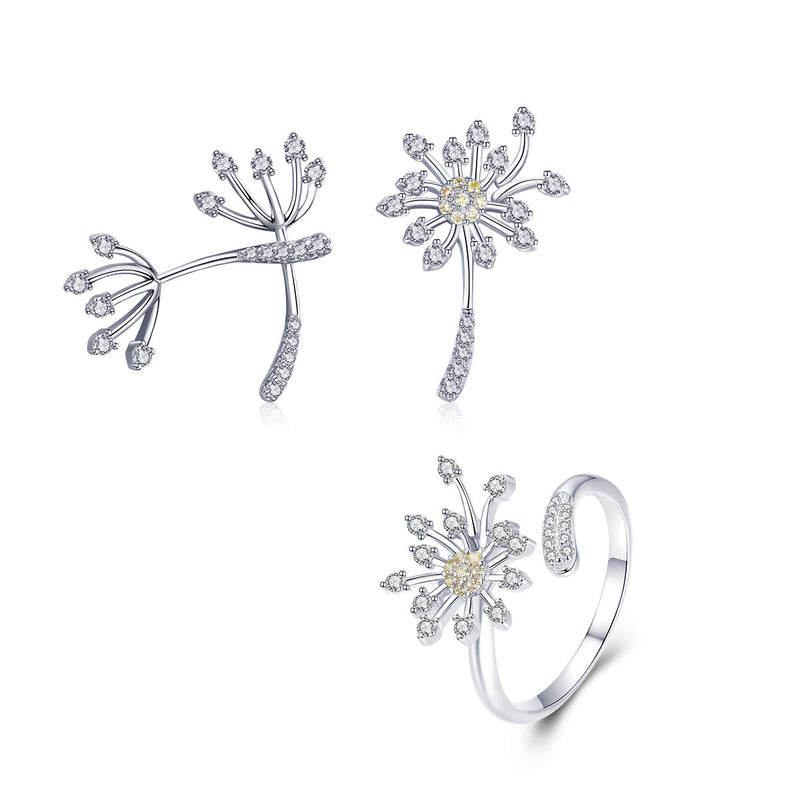 Bids.com 925 Sterling Silver Ring with Plated Platinum and Pavé Setting CZ Rings White Smoke