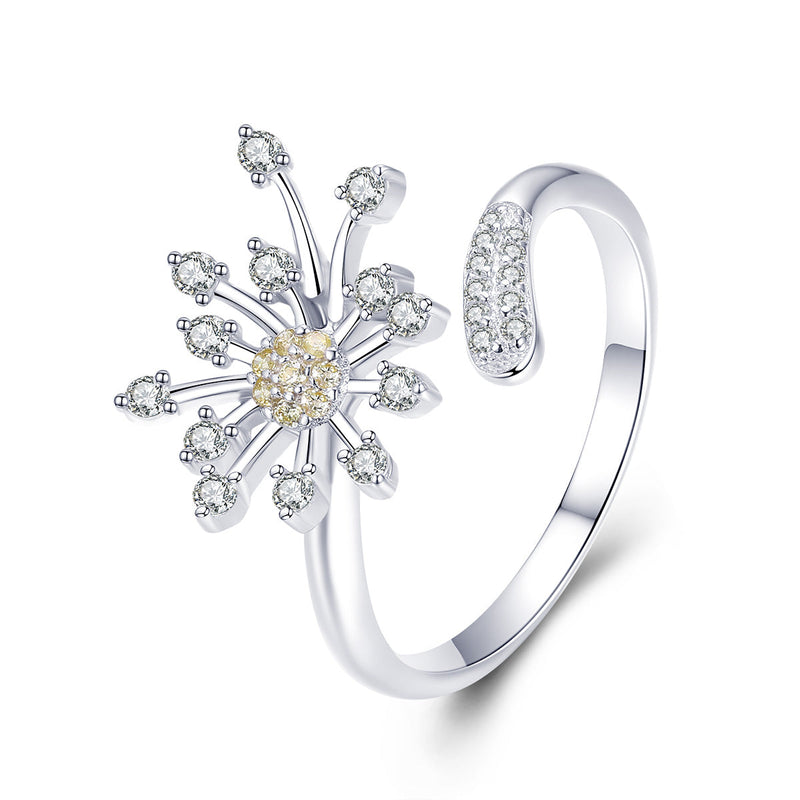 Bids.com 925 Sterling Silver Ring with Plated Platinum and Pavé Setting CZ Rings White Smoke Default Title