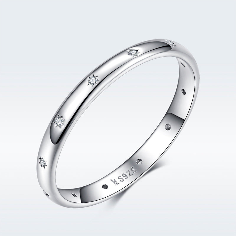 Bids.com 925 Sterling Silver Size 6.0 Plated Platinum Pavé Setting CZ Ring for Women Rings White Smoke 6,7,8