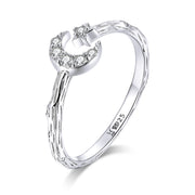 Bids.com 925 Sterling Silver Custom Ring with Pavé Setting CZ Rings White Smoke Default Title