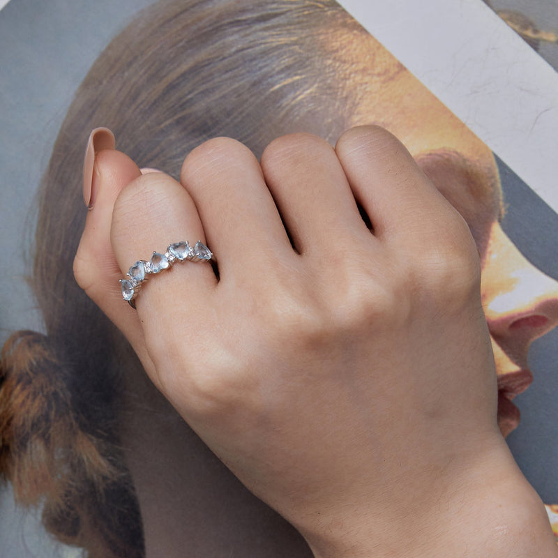 Bids.com 925 Sterling Silver Ring with 4.5mm Pavé Set CZ, Size 7, for Women Rings Dim Gray 7