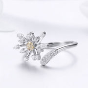Bids.com 925 Sterling Silver Ring with Plated Platinum and Pavé Setting CZ Rings White Smoke