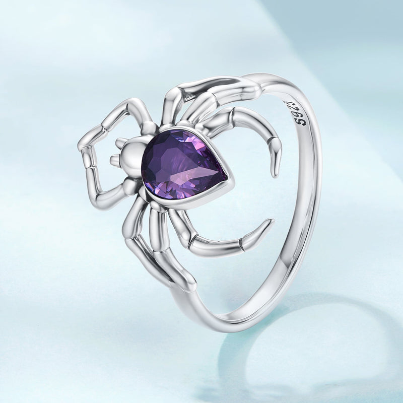 Bids.com 925 Sterling Silver Pavé Setting CZ Ring for Women Size 6.0 Rings Lavender 6,7,8