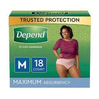 Pasteur Pharmacy Depend Underwear Max Ab Med Women 2x18ct Incontinence Aids Sea Green