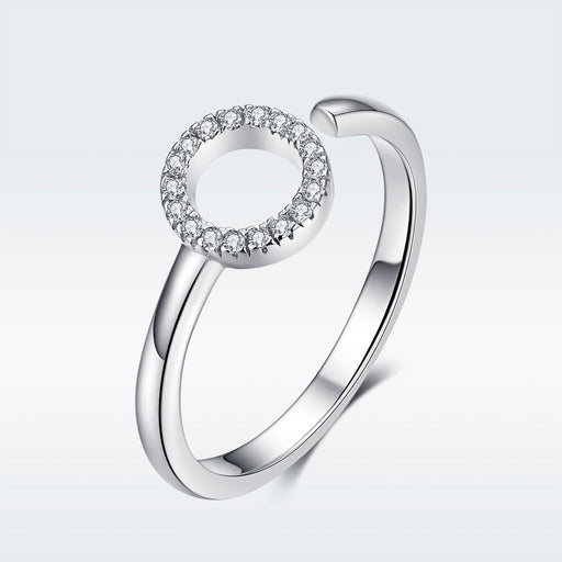 Bids.com 925 Sterling Silver Ring with Pavé Set CZ Rings White Smoke