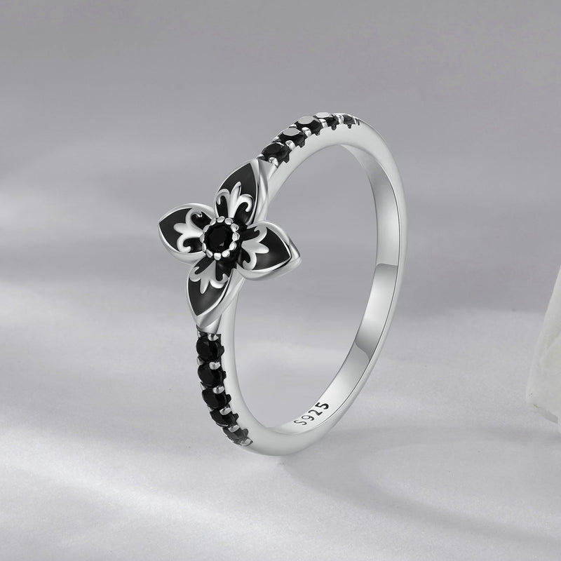 Bids.com 925 Sterling Silver Enamel 0.9x1.0cm Pendant Rings for Women Rings Gray 6,7,8