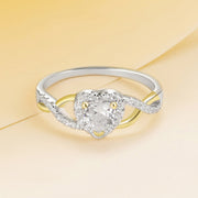 Bids.com 925 Sterling Silver & Plated White Gold 1.7mm CZ Ring Size 7.0 for Women Rings Antique White 7,8