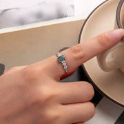 Bids.com 925 Sterling Silver Agate and CZ Pendant Ring Size 6 for Women Rings Rosy Brown 6,7,8