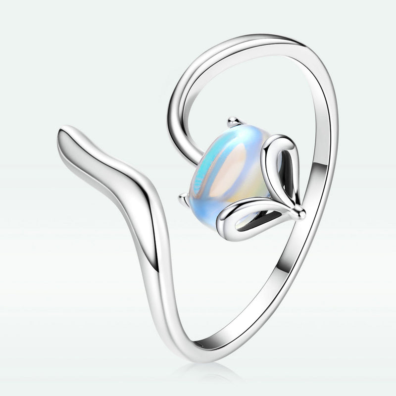 Bids.com 925 Sterling Silver 0.8 Carat Genuine Moonstone Ring for Women Rings White Smoke Default Title