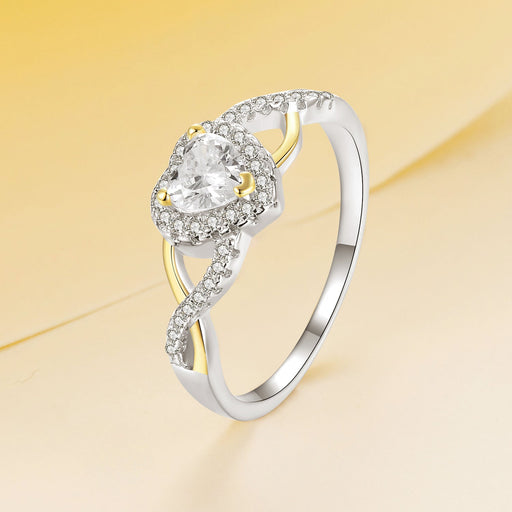 Bids.com 925 Sterling Silver & Plated White Gold 1.7mm CZ Ring Size 7.0 for Women Rings Pale Goldenrod 7,8