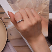 Bids.com S925 Sterling Silver Oxidized Pavé Setting CZ Ring Size 6 for Women Rings Rosy Brown 6,7,8,6B,7B,8B,9B,9