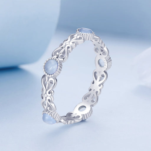 Bids.com S925 Sterling Silver 4mm Plated Platinum Ring for Women Size 6.0 Rings Lavender 6,7,8