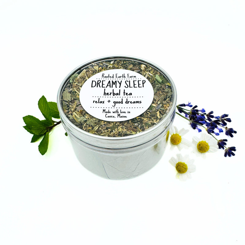 Rooted Earth Farm + Apothecary Dreamy Sleep Herbal Tea Tin Herbal Teas Dark Slate Gray