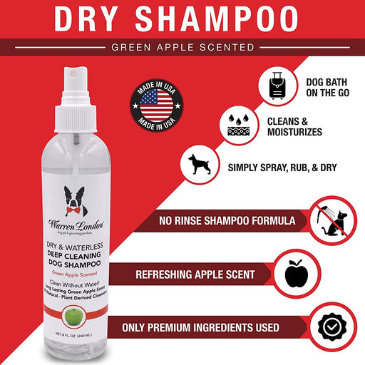 Warren London Dry & Waterless Deep Cleaning Shampoo Dog Shampoo White Smoke Green Apple,Guava & Mango