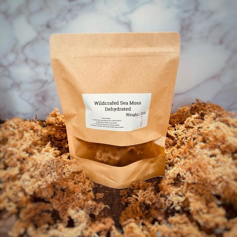 Nicko Kitchen Shop Dehydrated Wildcrafted Sea Moss | 100% Wildcrafted | Irish Moss Wholesale Rosy Brown 2oz,6oz