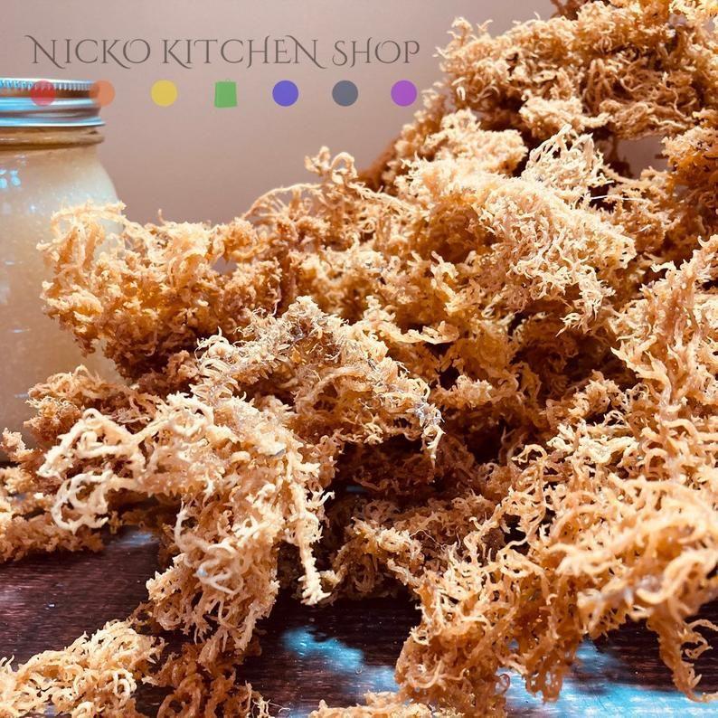 Nicko Kitchen Shop Dehydrated Wildcrafted Sea Moss | 100% Wildcrafted | Irish Moss Wholesale Tan 2oz,6oz