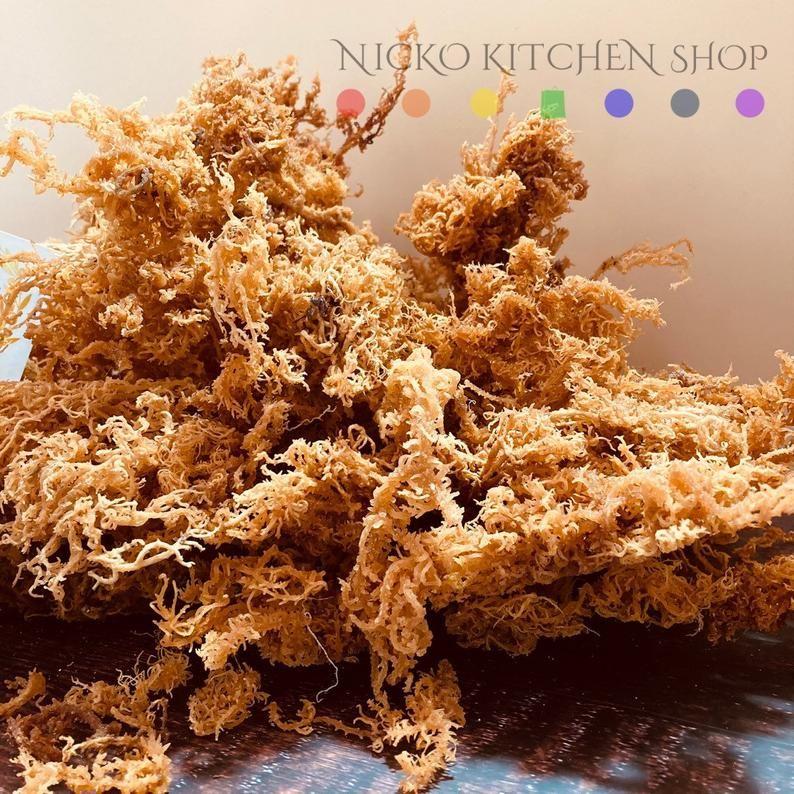 Nicko Kitchen Shop Dehydrated Wildcrafted Sea Moss | 100% Wildcrafted | Irish Moss Wholesale Tan 2oz,6oz