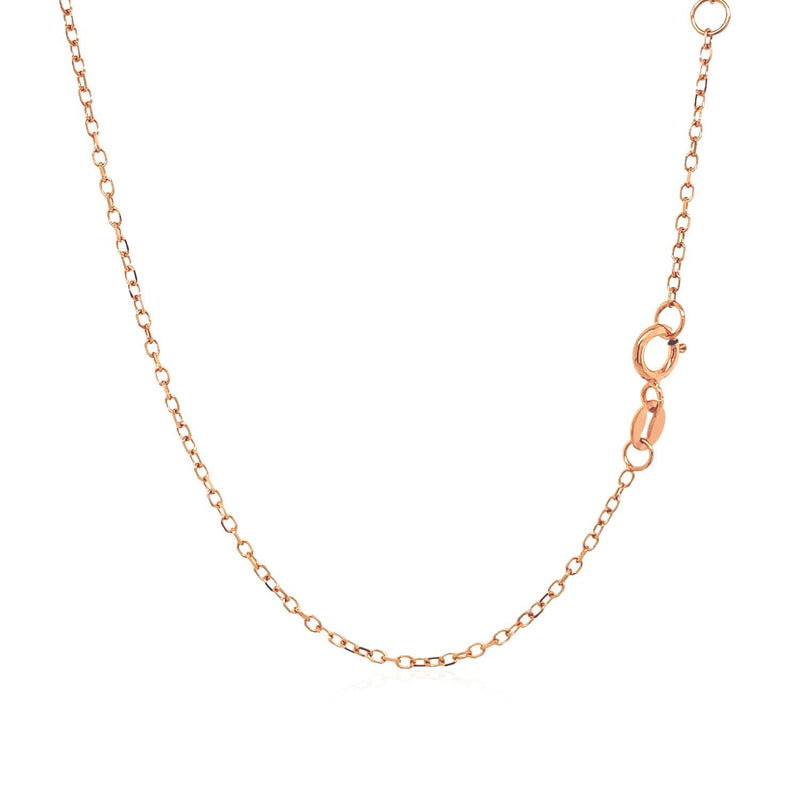 Bids.com 14k Rose Gold 17 inch Necklace with Round White Topaz Necklaces White Smoke 17 / Rose Gold