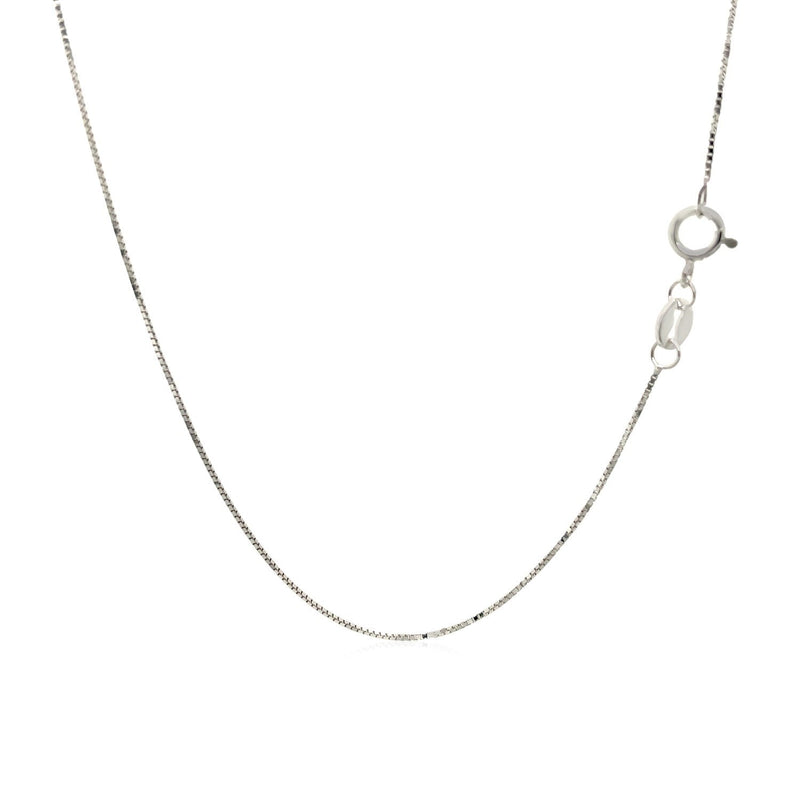 Bids.com 14k White Gold Adjustable Box Chain 0.6mm Necklaces White Smoke 18 / White Gold,20 / White Gold