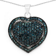 Bids.com 1.25 Carat Genuine Blue Diamond .925 Sterling Silver Pendant Pendants White Smoke
