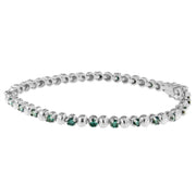Bids.com 14K White Gold Round-Cut Blue Diamonds Bracelet (3.00 cttw, Blue Color, Clarity) Bracelets White Smoke White.Gold / 7
