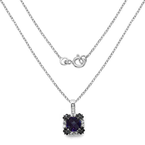 Bids.com 2.38 Carat Genuine Multi Stone .925 Sterling Silver Pendant Pendants White Smoke