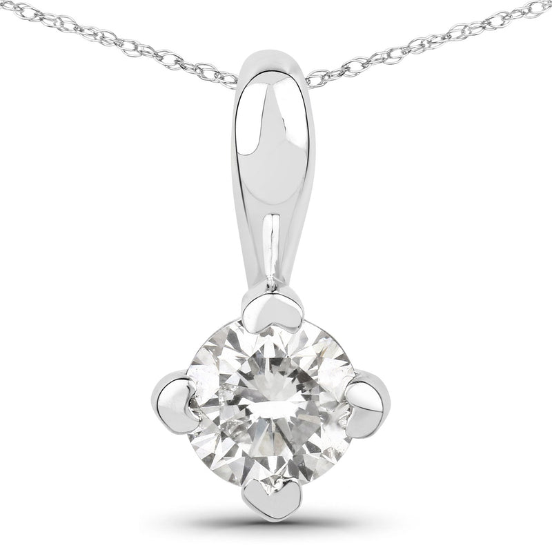 Bids.com 0.33 Carat Genuine Lab Grown Diamond 14K White Gold Pendant Pendants White Smoke