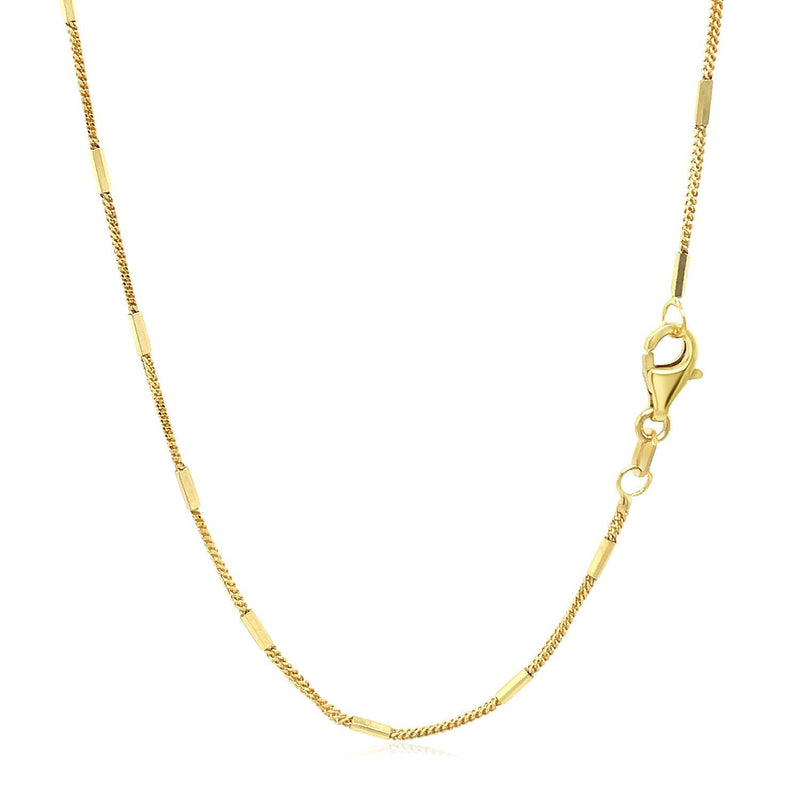 Bids.com Diamond Cut Bar Links Pendant Chain in 14k Yellow Gold (1.3mm) Necklaces White Smoke 16 / Yellow Gold,18 / Yellow Gold,20 / Yellow Gold