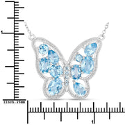 Bids.com 5.54 Carat Genuine Swiss Blue Topaz .925 Sterling Silver Necklace Necklaces White Smoke