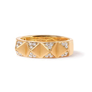 Bids.com 14K Yellow Gold 1/4 Cttw White Diamond Pyramid Band Ring (G-H Color, SI1-SI2 Clarity)- Size 7 Rings White Smoke 7 / Yellow.Gold