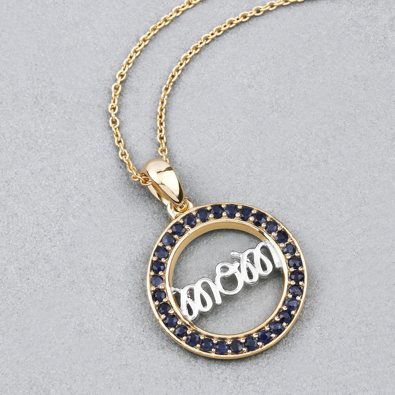 Bids.com 0.64 Carat Genuine Blue Sapphire .925 Sterling Silver Pendant Pendants Gray size 18.00