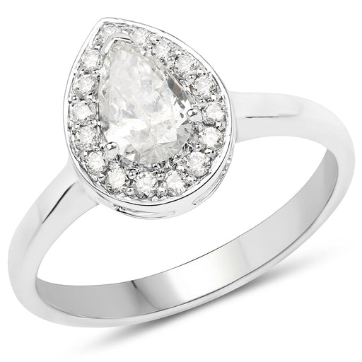 Bids.com 14K White Gold 0.70 Carat Genuine White Diamond Ring Rings White Smoke size 7.00,size 6.00,size 8.00