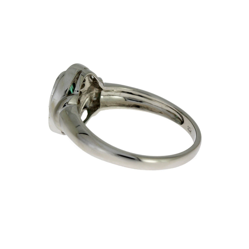 Bids.com .60ct Emerald Diamond Ring 10KT White Gold Rings White Smoke 7.0