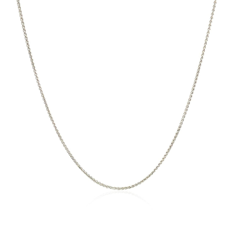 Bids.com 14k White Gold Diamond Cut Round Wheat Chain 0.6mm Necklaces White Smoke 16 / White Gold,18 / White Gold,20 / White Gold,One / White Gold