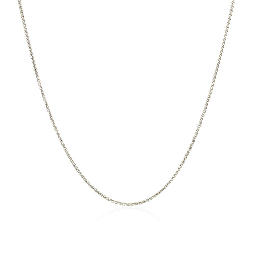 Bids.com 14k White Gold Diamond Cut Round Wheat Chain 0.6mm Necklaces White Smoke 16 / White Gold,18 / White Gold,20 / White Gold,One / White Gold