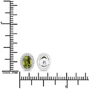 Bids.com 1.92 Carat Genuine Green Tourmaline and White Diamond 14K White Gold Earrings Earrings White Smoke
