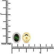 Bids.com 1.92 Carat Genuine Green Tourmaline and White Diamond 14K Yellow Gold Earrings Earrings White Smoke