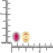 Bids.com 1.96 Carat Genuine Ruby and White Diamond 14K Yellow Gold Earrings Earrings White Smoke