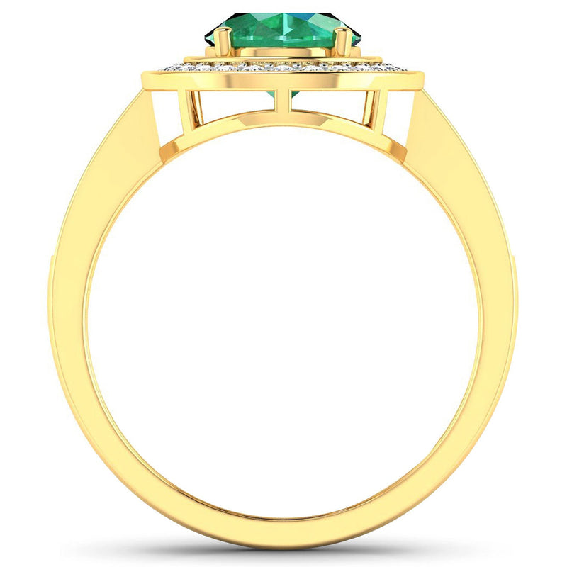 Bids.com 1.87 Carat Genuine Zambian Emerald and White Diamond 14K Yellow Gold Ring Rings White Smoke size 6.00,size 7.00,size 8.00,size 9.00,size 5.00