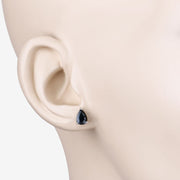 Bids.com 1.60 Carat Genuine Blue Sapphire 10K White Gold Earrings Earrings Light Gray