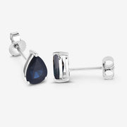 Bids.com 1.60 Carat Genuine Blue Sapphire 10K White Gold Earrings Earrings White Smoke