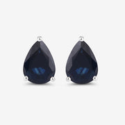 Bids.com 1.60 Carat Genuine Blue Sapphire 10K White Gold Earrings Earrings White Smoke