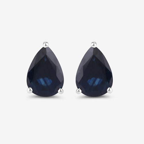 Bids.com 1.60 Carat Genuine Blue Sapphire 10K White Gold Earrings Earrings White Smoke