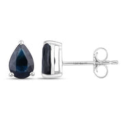 Bids.com 1.60 Carat Genuine Blue Sapphire 10K White Gold Earrings Earrings White Smoke