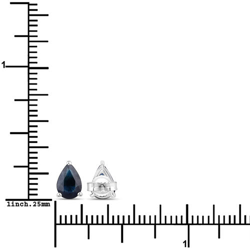 Bids.com 1.60 Carat Genuine Blue Sapphire 10K White Gold Earrings Earrings White Smoke