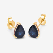 Bids.com 1.60 Carat Genuine Blue Sapphire 10K Yellow Gold Earrings Earrings White Smoke