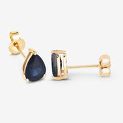 Bids.com 1.60 Carat Genuine Blue Sapphire 10K Yellow Gold Earrings Earrings White Smoke